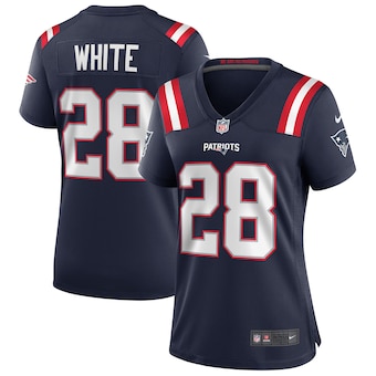 womens nike james white navy new england patriots game jerse